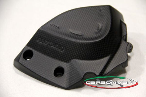 Cache pour pignon de sortie de boite en carbone noir mat de la marque Carbonvani pour Ducati SuperSport 939