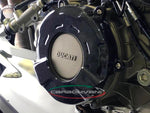 Protection de carter d'embrayage ouverte noir brillant en carbone de la marque Carbonvani pour Ducati Panigale V4