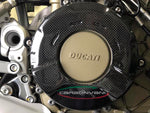 Protection de carter d'embrayage ouverte noir brillant en carbone de la marque Carbonvani pour Ducati Panigale V4