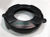 Protection de carter d'embrayage ouverte noir mat en carbone de la marque Carbonvani pour Ducati Panigale V4