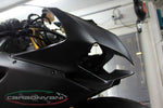Tête de fourche en carbone noir de la marque Carbonvani pour Ducati Panigale 1299 et 959