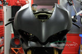 Tête de fourche en carbone noir de la marque Carbonvani pour Ducati Panigale 1299 et 959