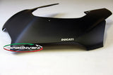 Tête de fourche en carbone noir mat de la marque Carbonvani pour Ducati Panigale V4