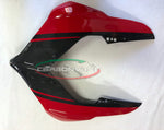 Tête de fourche en carbone rouge brillant de la marque Carbonvani pour Ducati Panigale V4
