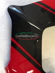 Tête de fourche en carbone rouge brillant de la marque Carbonvani pour Ducati Panigale V4
